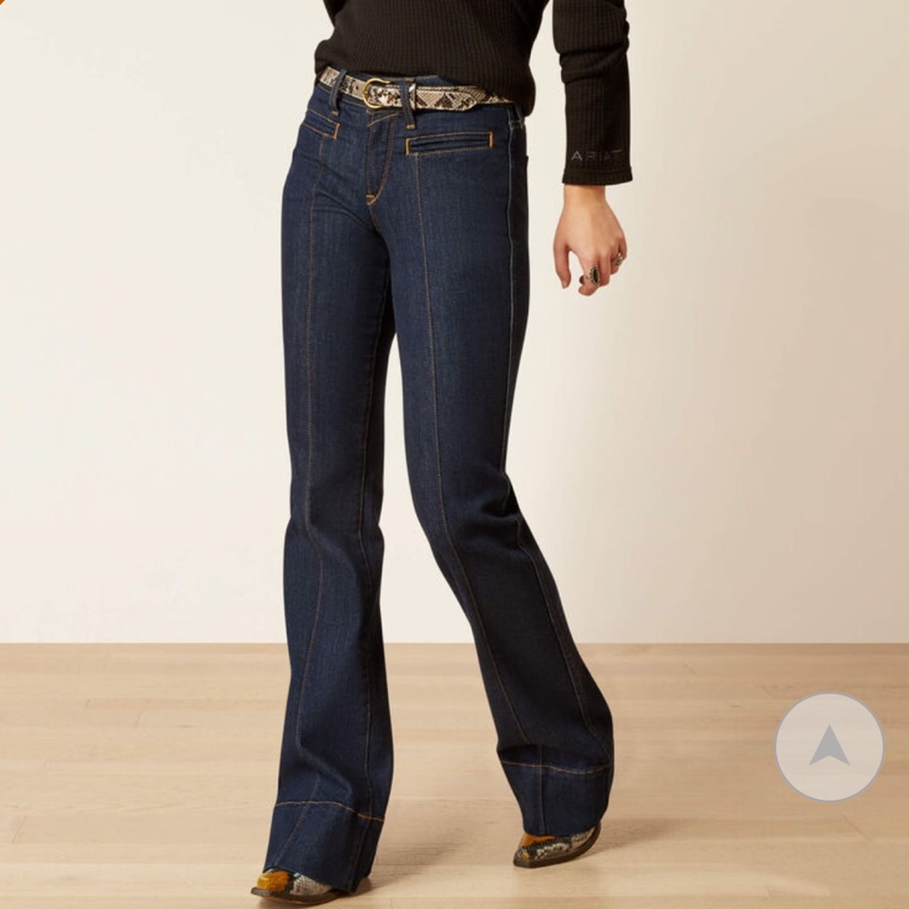 Ariat Women's Boot Cut Jeans - Dark Blue - Picture 6 of 6